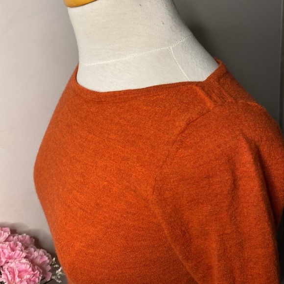 🌷Paul Costelloe🌷 Burnt Orange 100% Merino Wool Crop Sweater - Picture 7 of 11